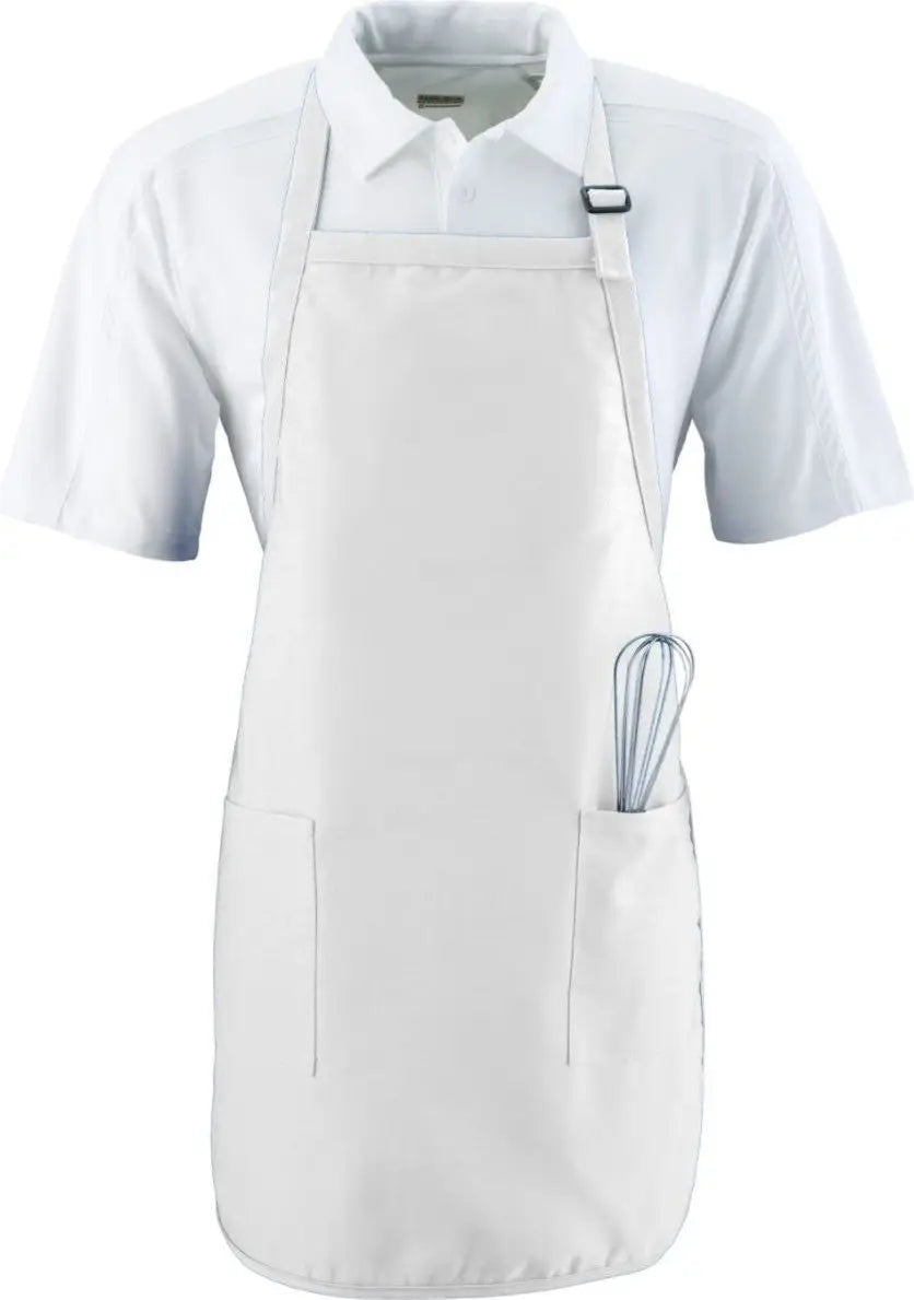 Augusta 4350 Full Length Apron W/ Pkts - White - one Size Fits Most