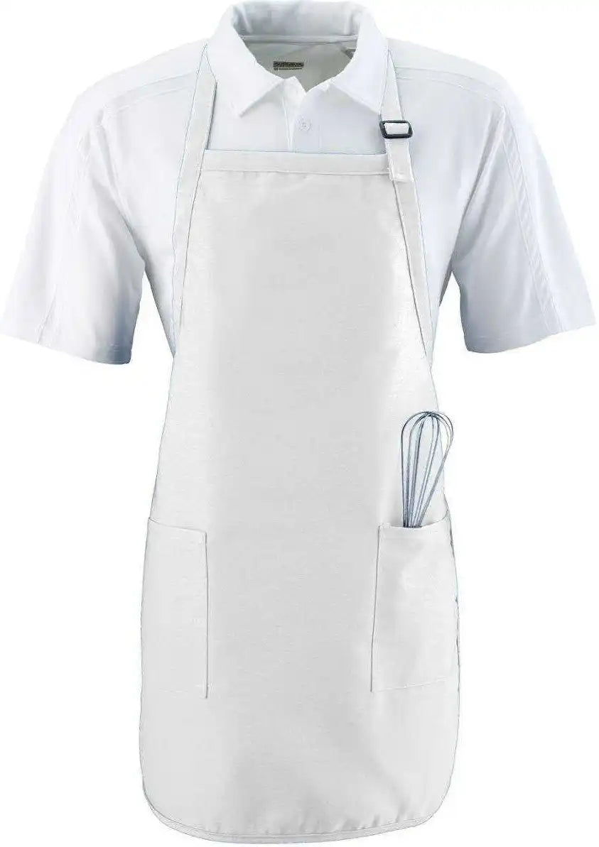 Augusta 4350 Full Length Apron with Pockets - White - one Size Fits Most