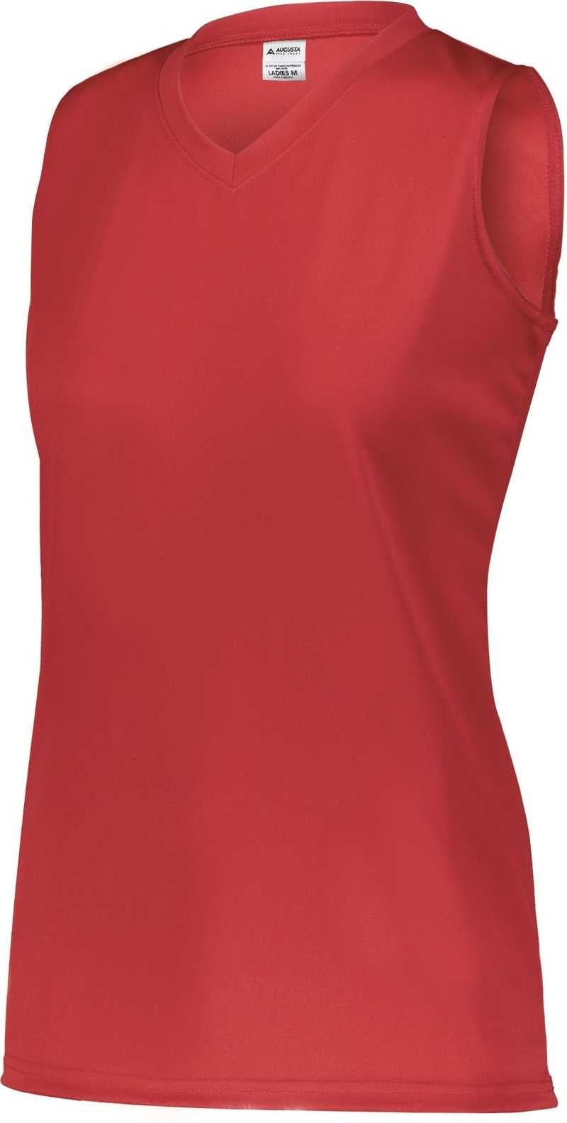 Augusta 4795 Girls Attain Wicking Sleeveless Jersey - Red