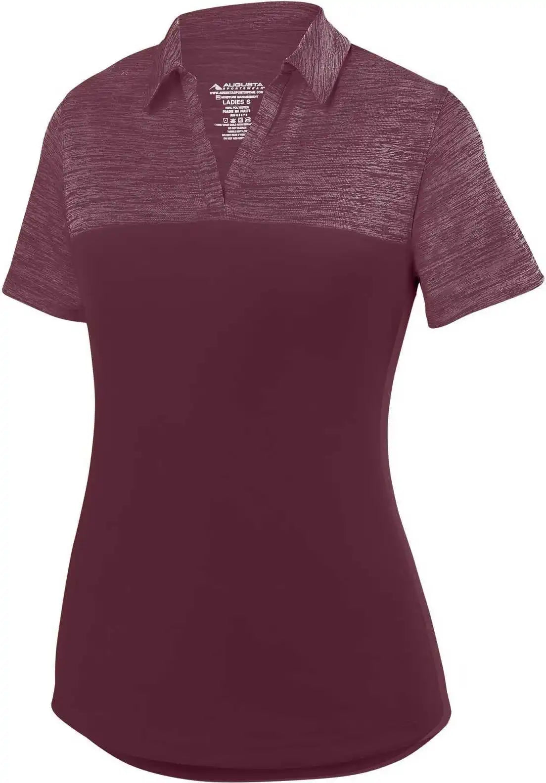 Augusta 5413 Ladies Shadow Tonal Heather Sport Shirt Maroon
