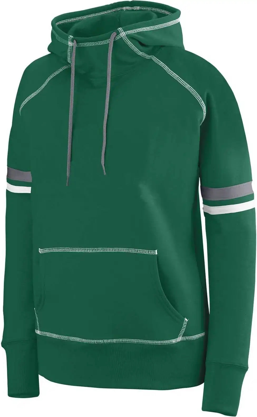 Augusta 5440 Ladies Spry Hoody - Dark Green White Graphite