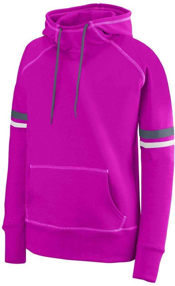 Augusta 5440 Ladies Spry Hoody - Power Pink White Graphite