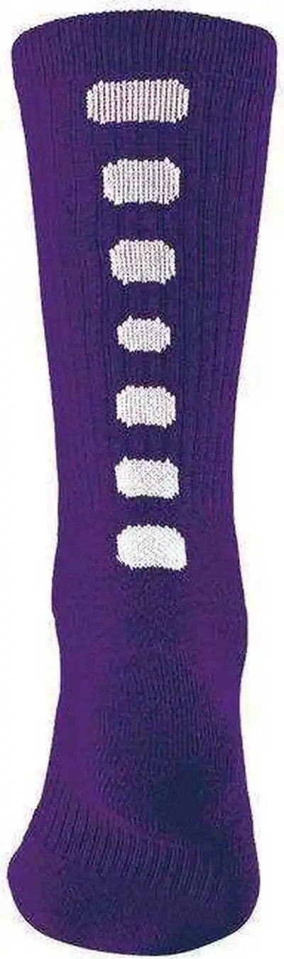 Augusta 6091 Color Block Crew Sock Purple White