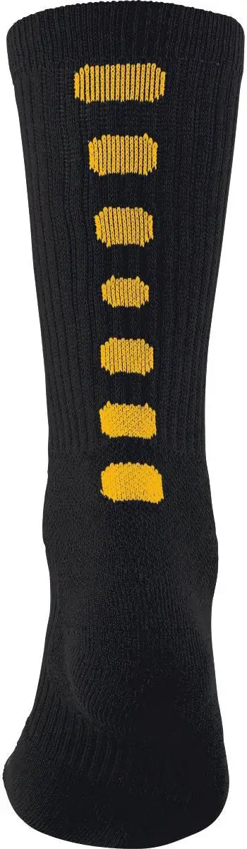 Augusta 6091 Color Block Crew Socks - Black Gold - Youth