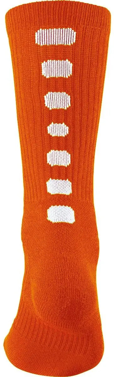 Augusta 6091 Color Block Crew Socks - Orange White - Youth