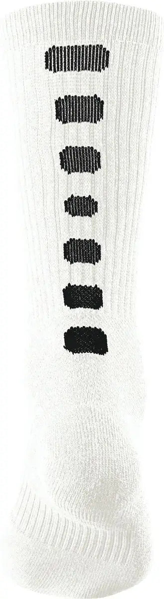 Augusta 6091 Color Block Crew Socks - White Black - Youth