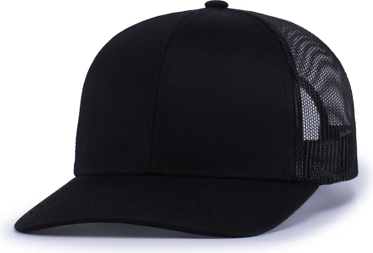 Augusta 6114 6-panel Trucker Snapback Cap - Black - one Size Fits Most