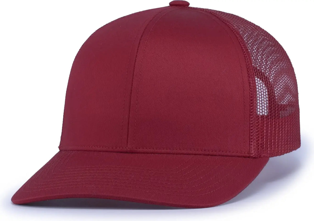 Augusta 6114 6-panel Trucker Snapback Cap - Red - one Size Fits Most
