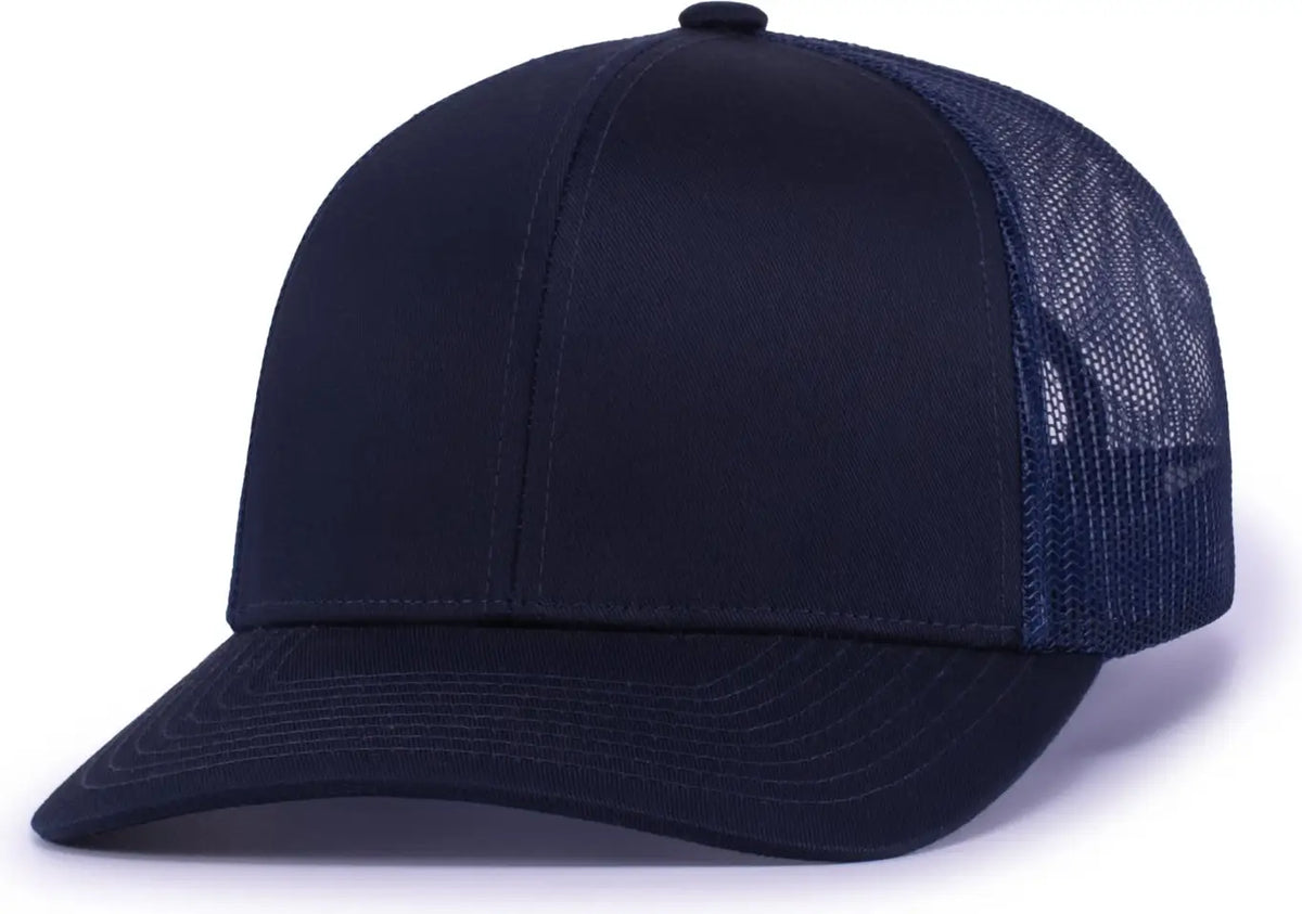 Augusta 6114 6-panel Trucker Snapback Cap - True Navy - one Size Fits Most