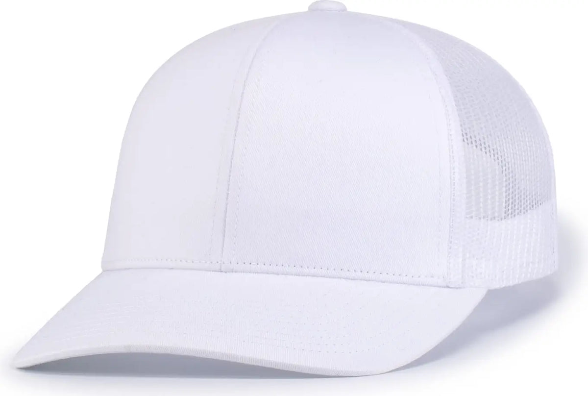 Augusta 6114 6-panel Trucker Snapback Cap - White - one Size Fits Most