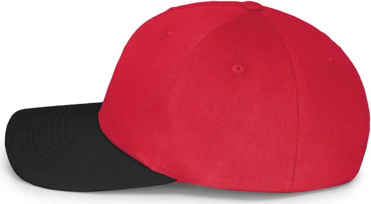 Augusta 6204 Six Panel Cotton Twill Low Profile Cap Red Black / one Size Fits Most
