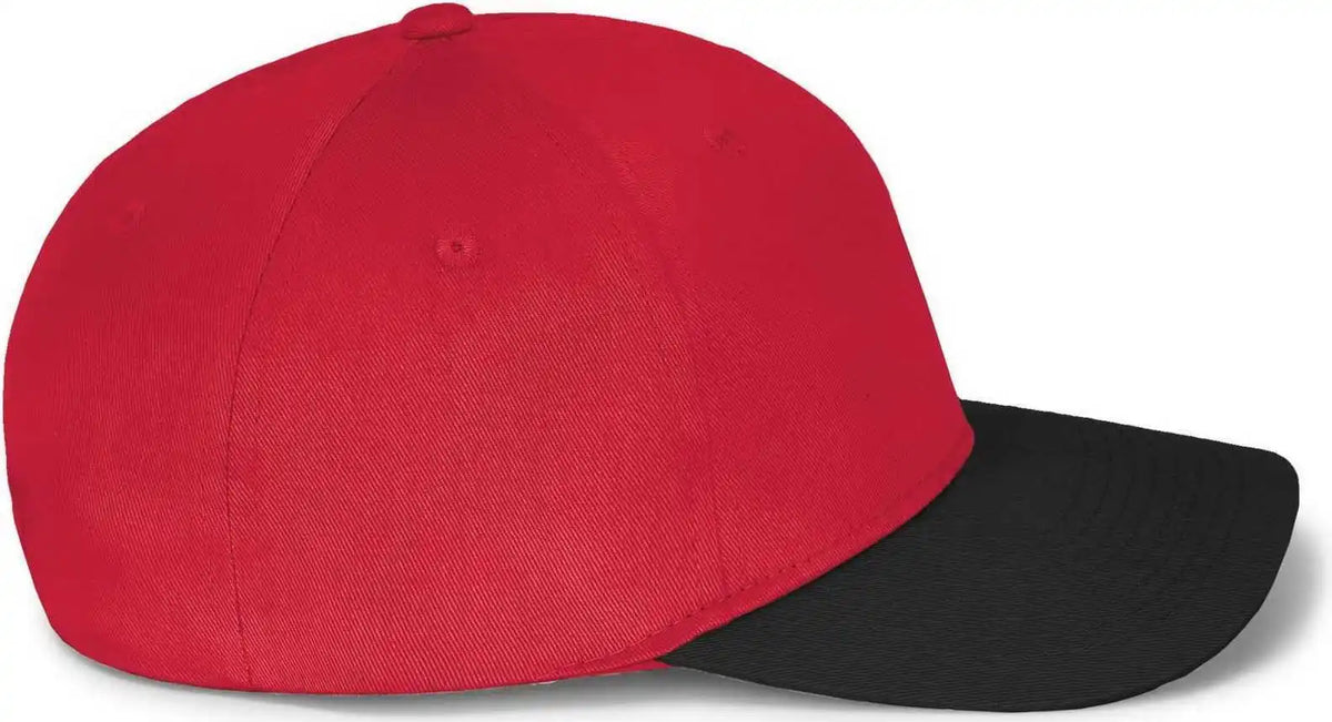 Augusta 6204 Six Panel Cotton Twill Low Profile Cap Red Black / one Size Fits Most