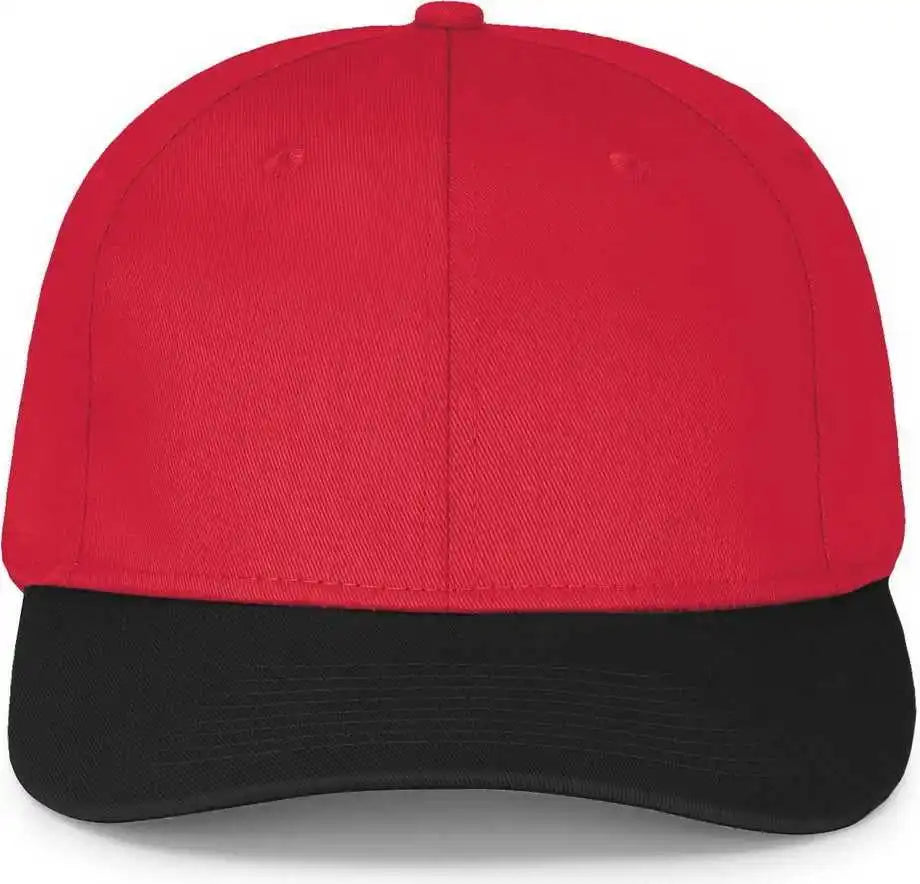 Augusta 6204 Six Panel Cotton Twill Low Profile Cap Red Black / one Size Fits Most