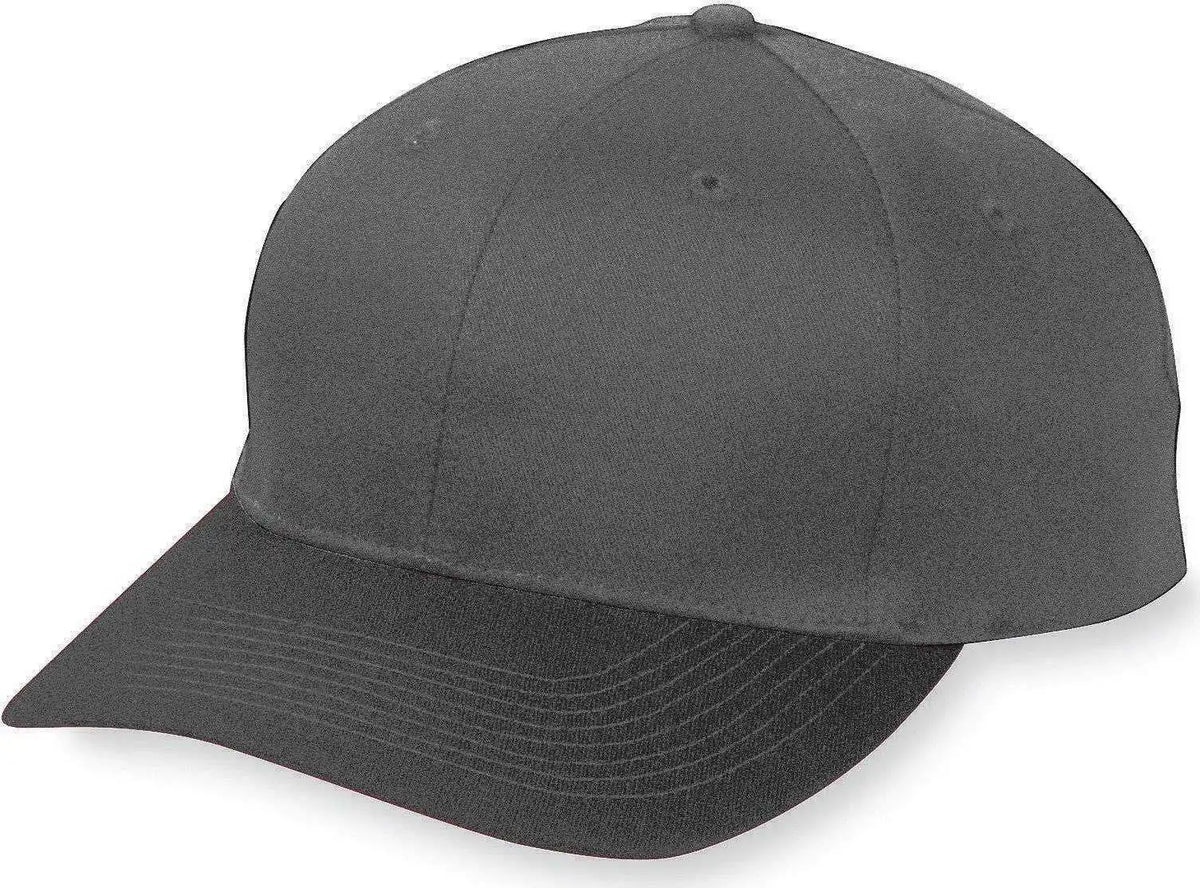 Augusta 6206 Six Panel Cotton Twill Low Profile Cap Youth Black / one Size Fits Most
