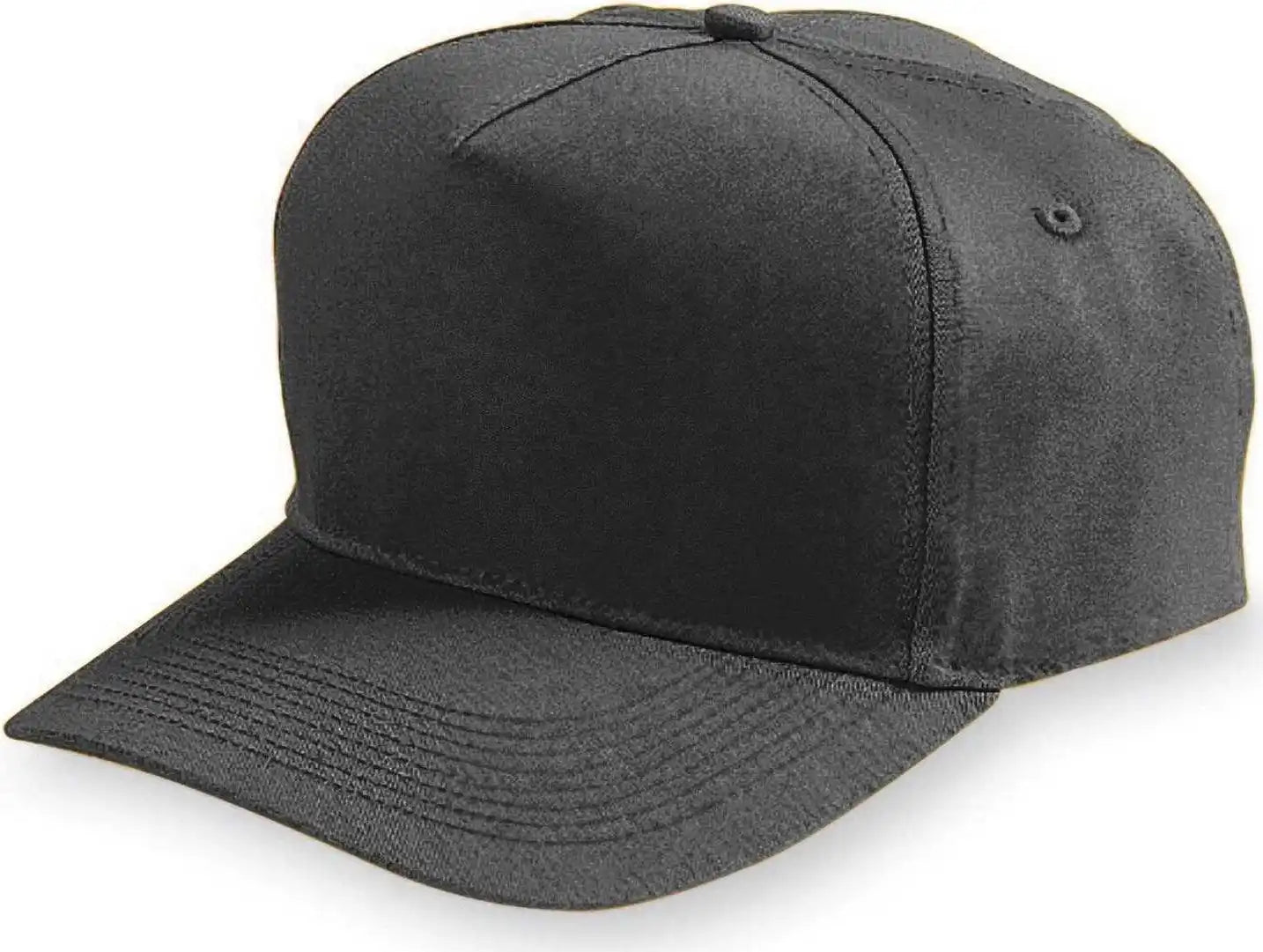 Augusta 6207 Five-panel Cotton Twill Cap - Youth - Black - one Size Fits Most