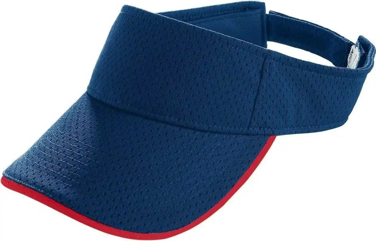Augusta 6223 Athletic Mesh Two-color Visor - Navy Red - one Size Fits Most