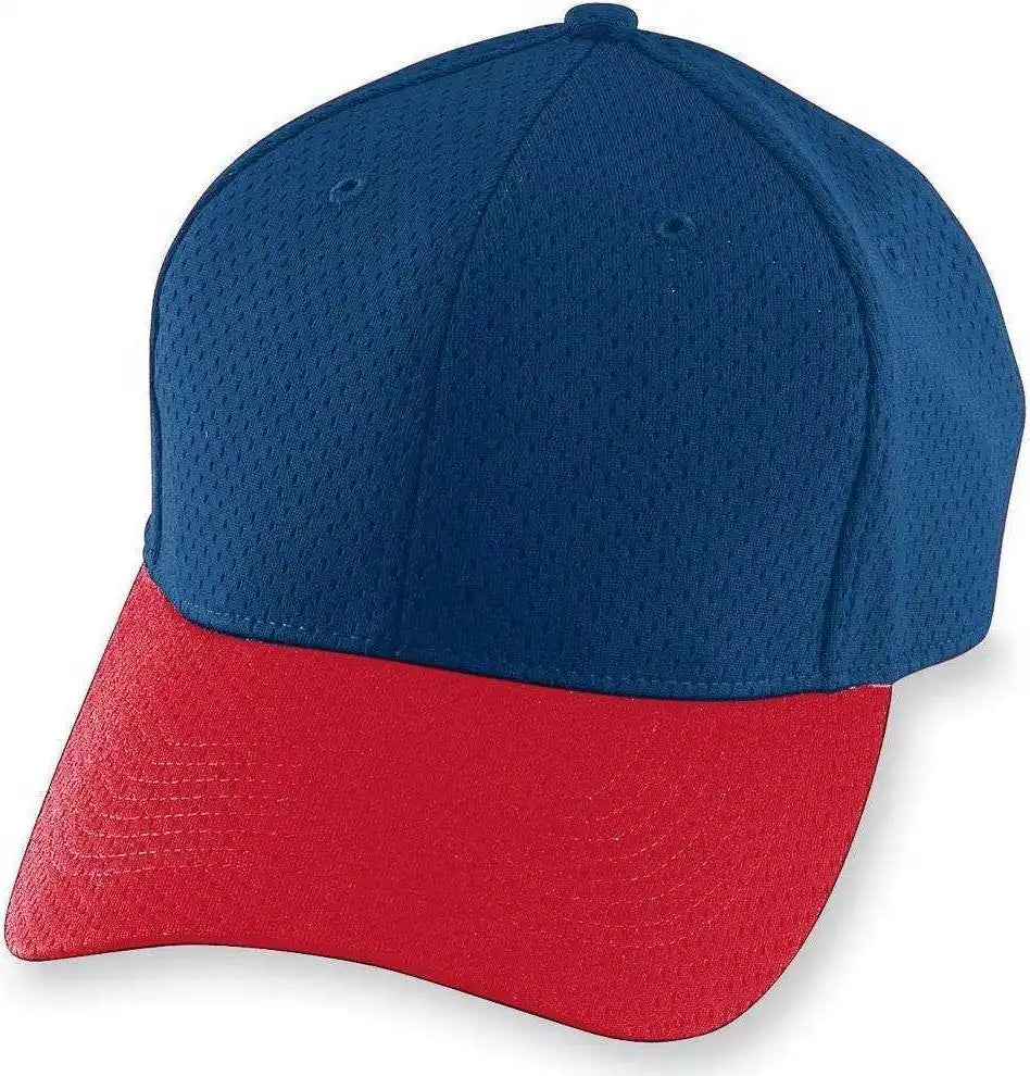 Augusta 6235 Athletic Mesh Cap - Navy Red - one Size Fits Most