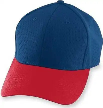 Augusta 6236 Athletic Mesh Cap - Youth - Navy Red - one Size Fits Most