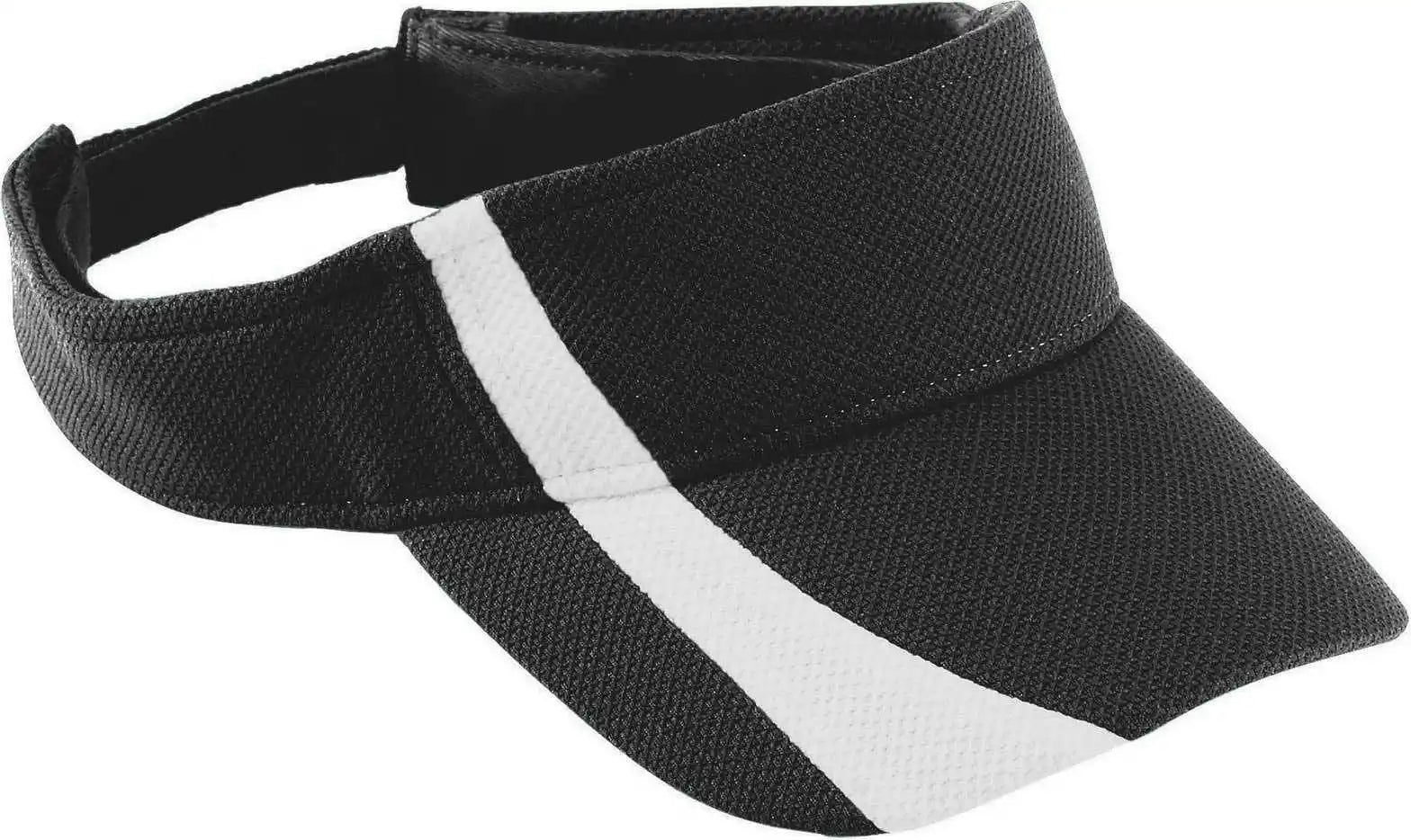 Augusta 6260 Adjustable Wicking Mesh Two Color Visor Black White / one Size Fits Most