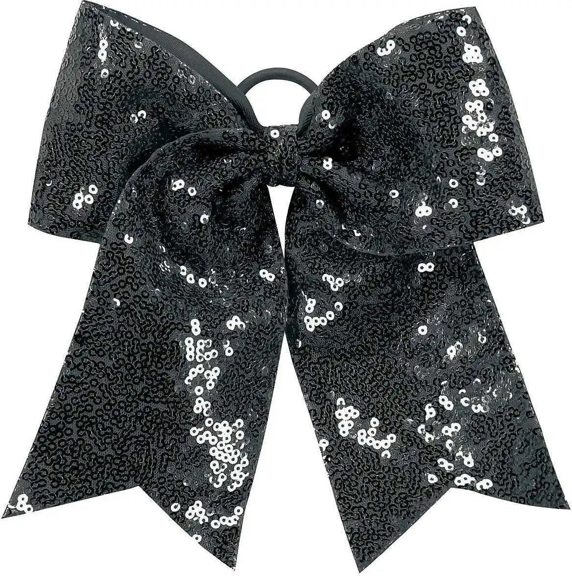 Augusta 6702 Sequin Cheer Hair Bow - Black - one Size Fits Most