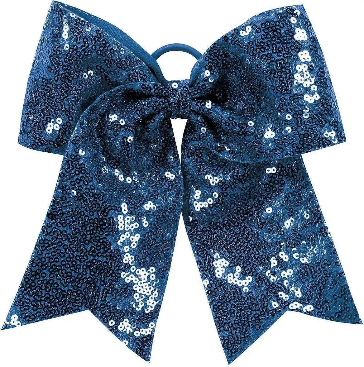 Augusta 6702 Sequin Cheer Hair Bow Navy / one Size Fits Most