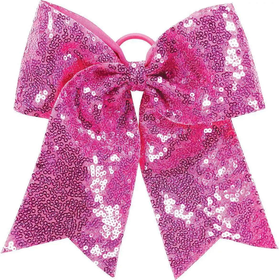 Augusta 6702 Sequin Cheer Hair Bow - Power Pink - one Size Fits Most