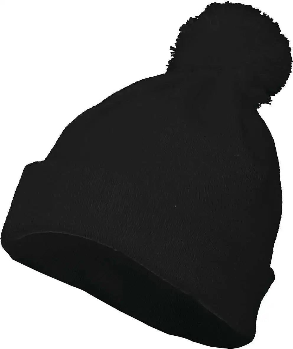 Augusta 6816 Pom Beanie Black / one Size Fits Most