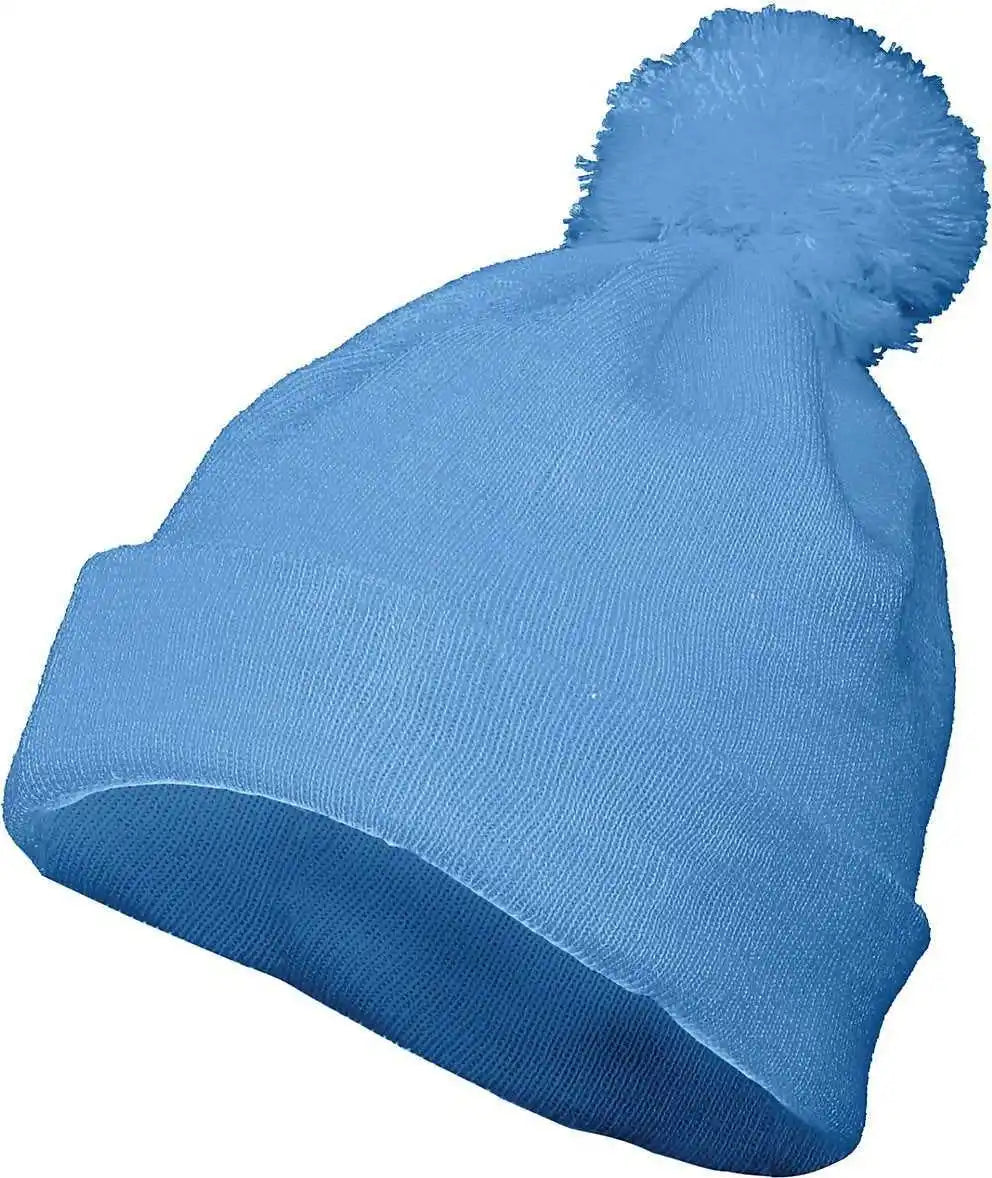 Augusta 6816 Pom Beanie - Columbia Blue - one Size Fits Most