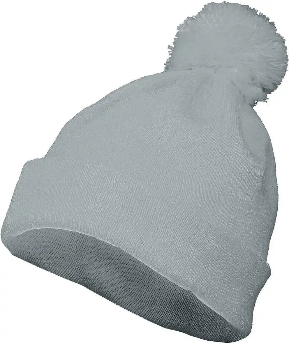 Augusta 6816 Pom Beanie Grey Heather Gray / one Size Fits Most