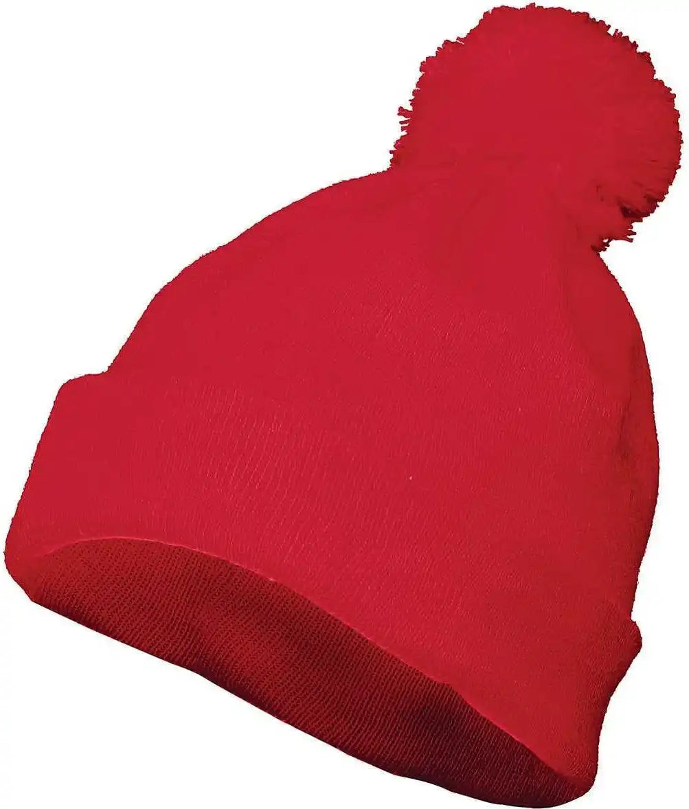 Augusta 6816 Pom Beanie Red / one Size Fits Most