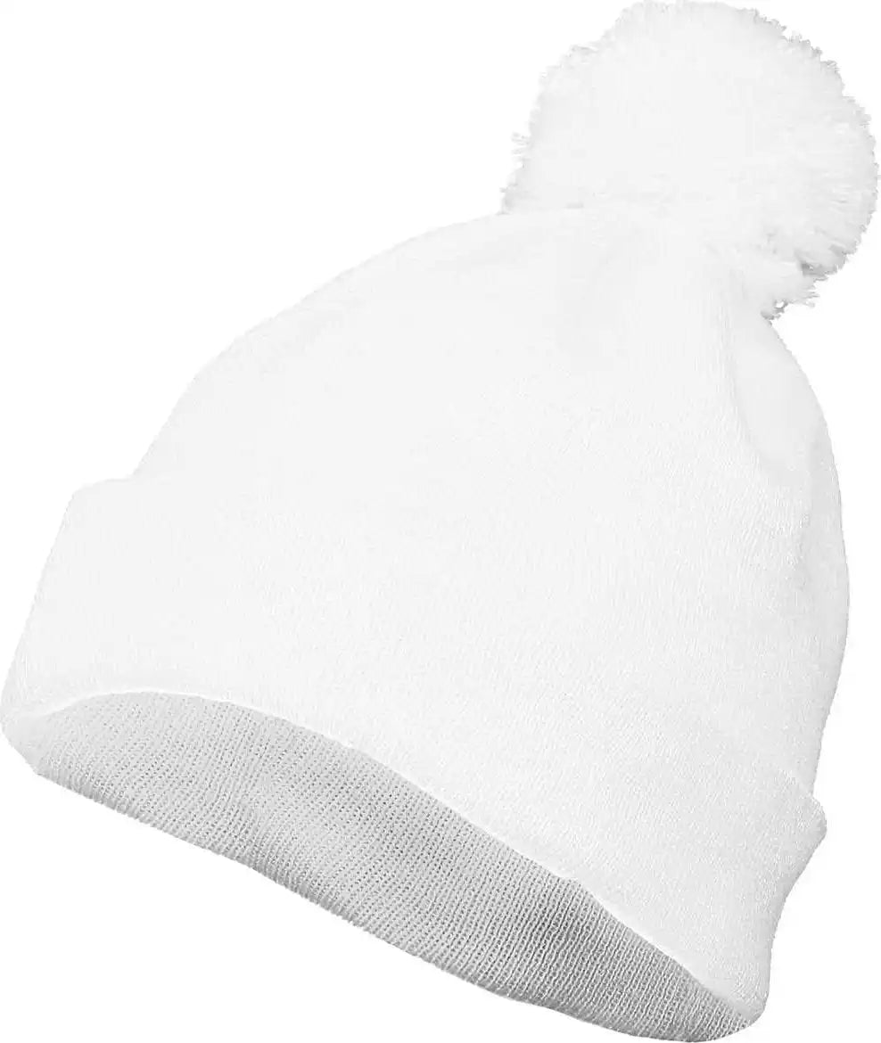 Augusta 6816 Pom Beanie - White - one Size Fits Most