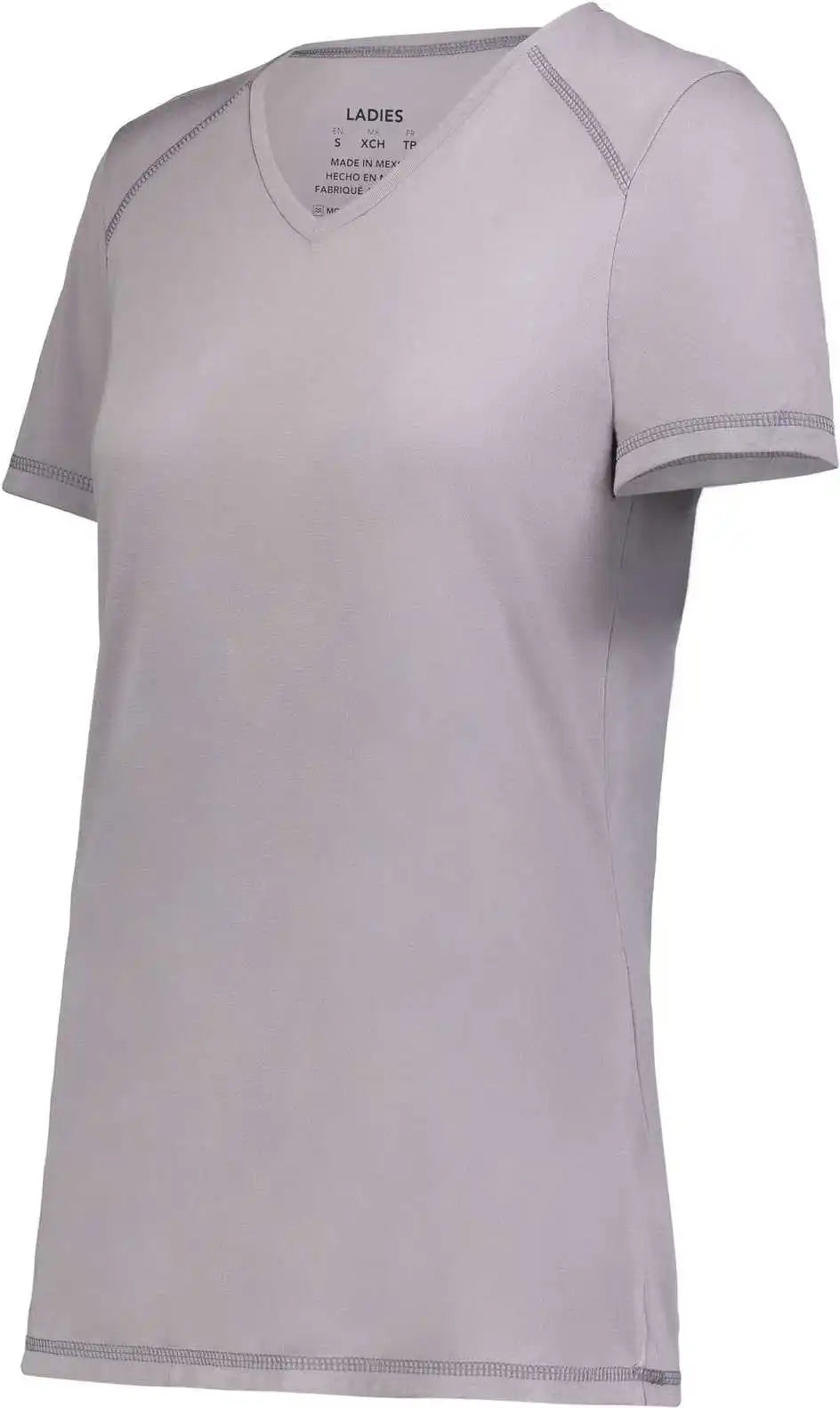 Augusta 6844 Ladies Super Soft Spun Poly Tee Athletic Grey