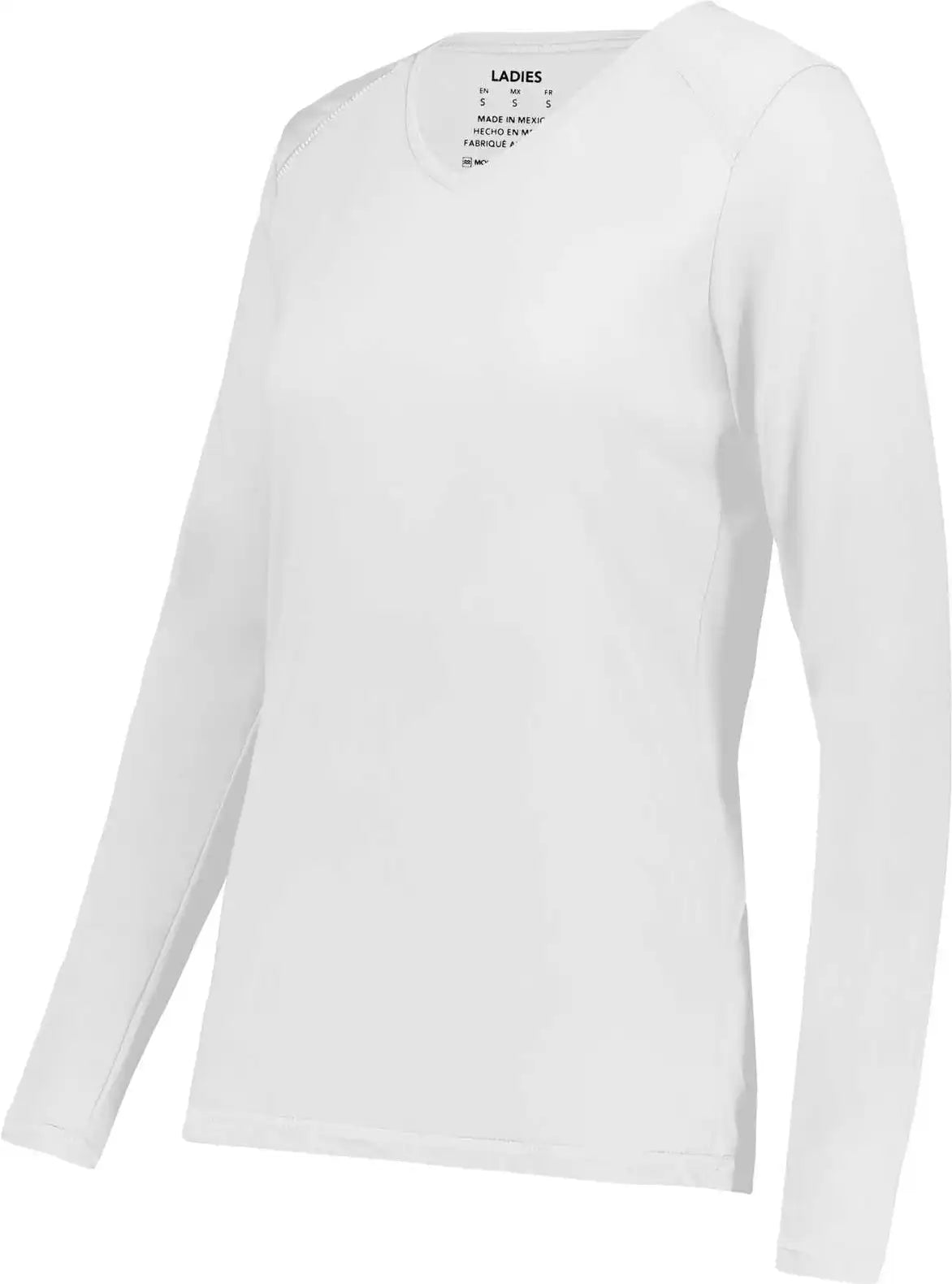 Augusta 6847 Ladies Super Soft-spun Poly Long Sleeve Tee - White