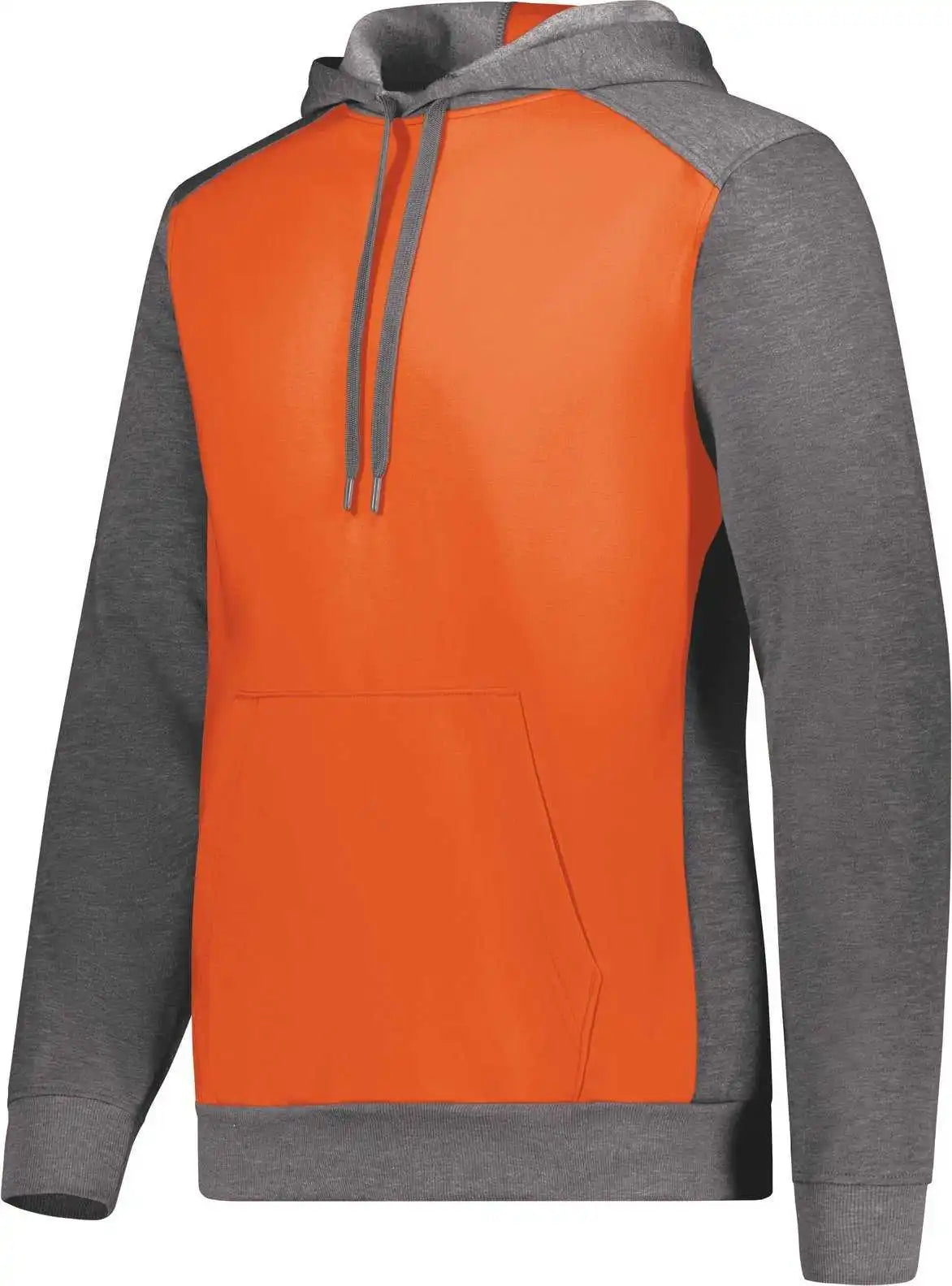 Augusta 6865 Three Season Fleece Pullover Hoodie Orange Carbon Heather