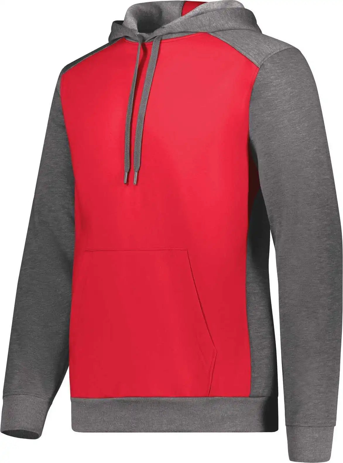 Augusta 6865 Three-season Fleece Pullover Hoodie - Scarlet Carbon Heather