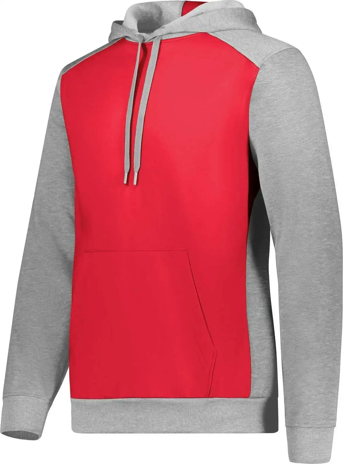 Augusta 6865 Three Season Fleece Pullover Hoodie Scarlet Gray Heather