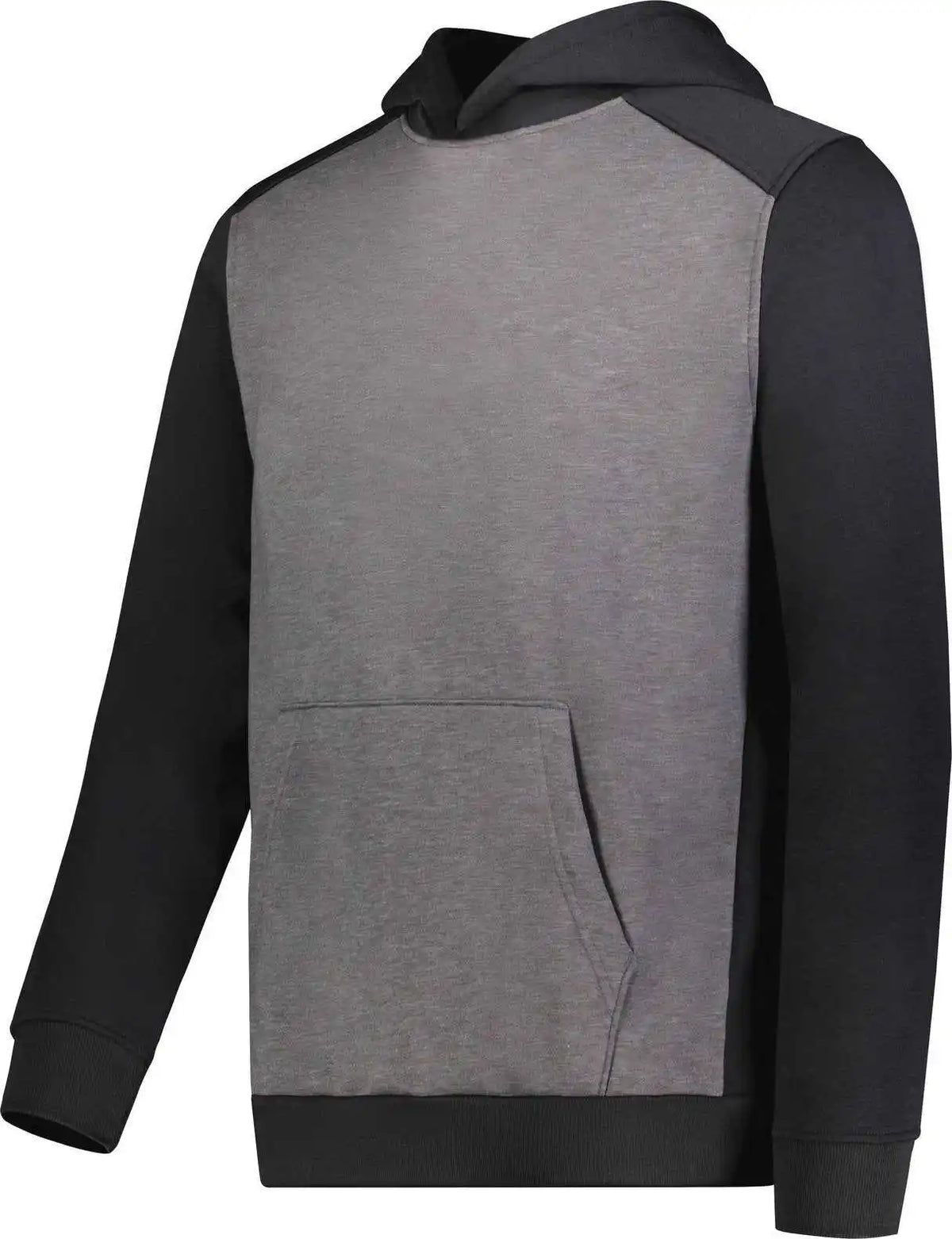 Augusta 6866 Youth Three Season Fleece Pullover Hoodie Carbon Heather Black
