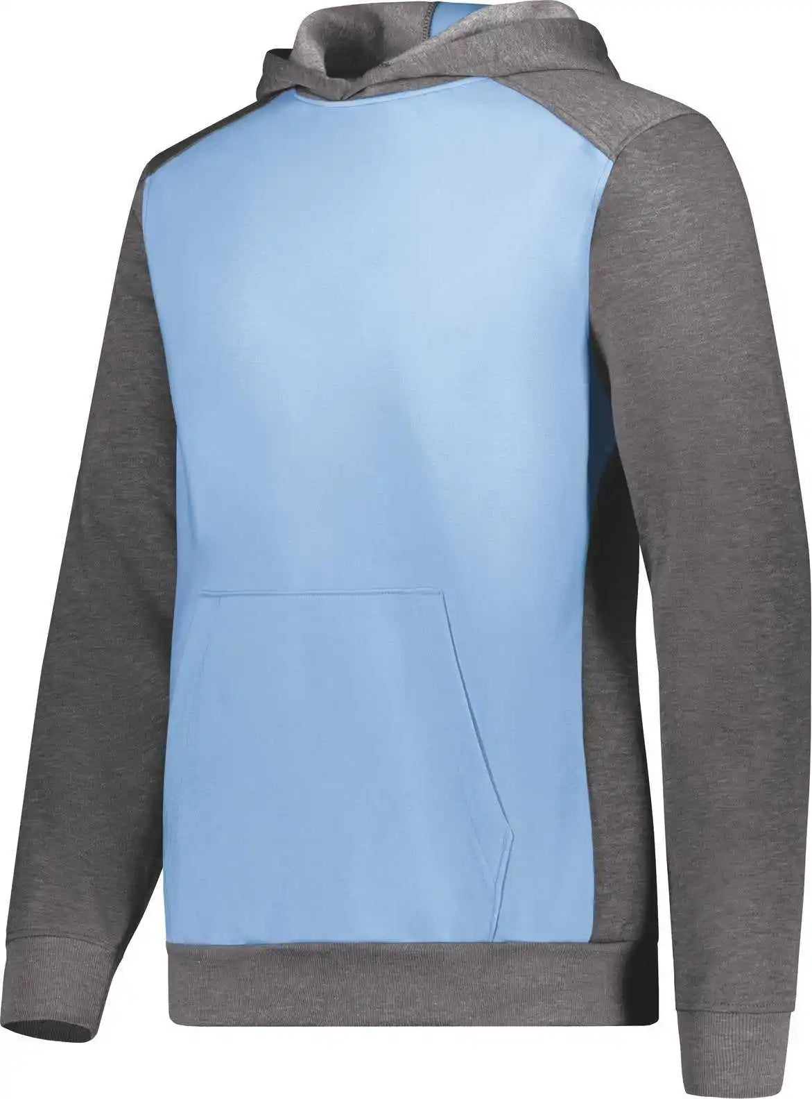 Augusta 6866 Youth Three-season Fleece Pullover Hoodie - Columbia Blue Carbon Heather