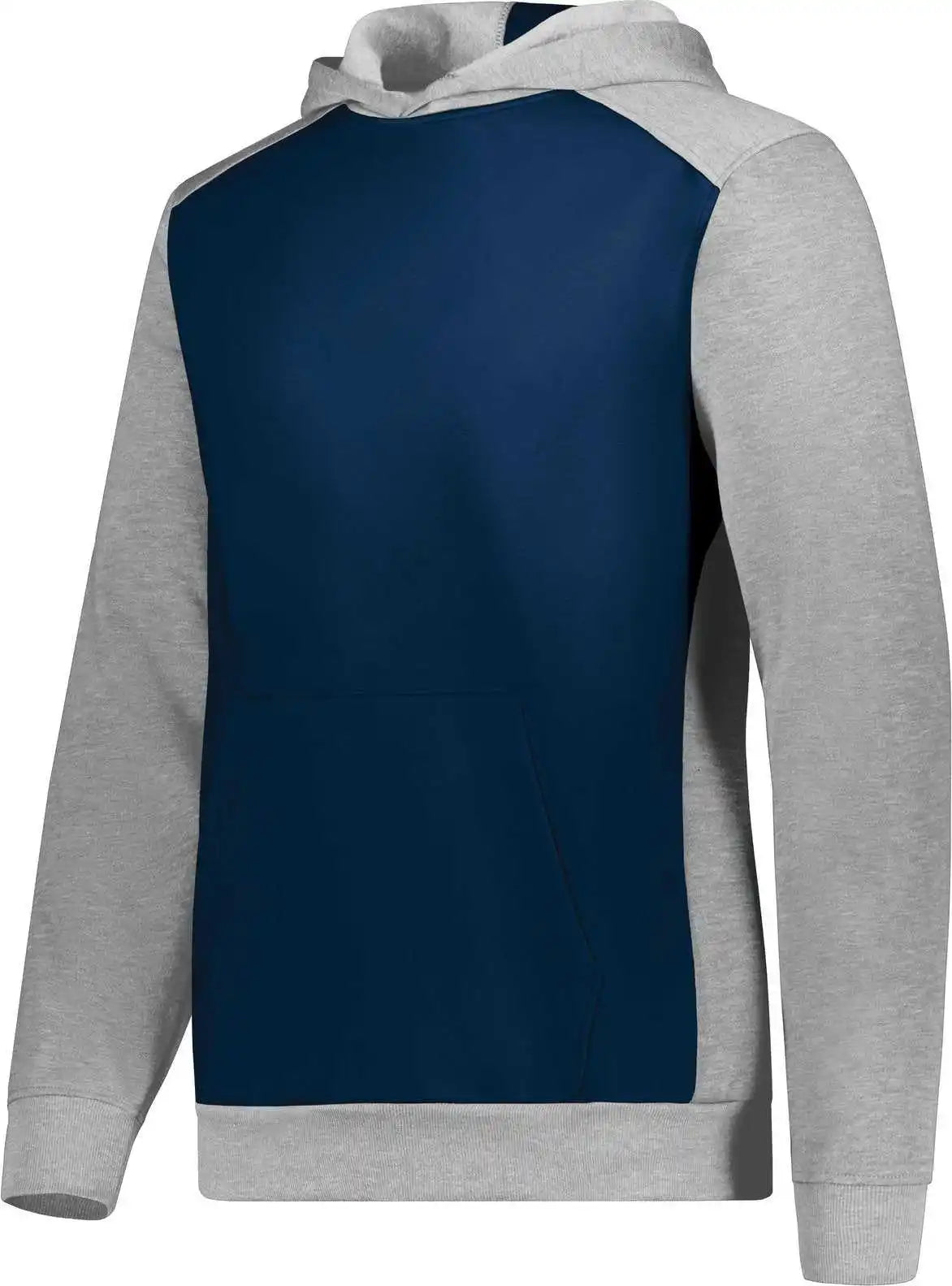 Augusta 6866 Youth Three-season Fleece Pullover Hoodie - Navy Gray Heather