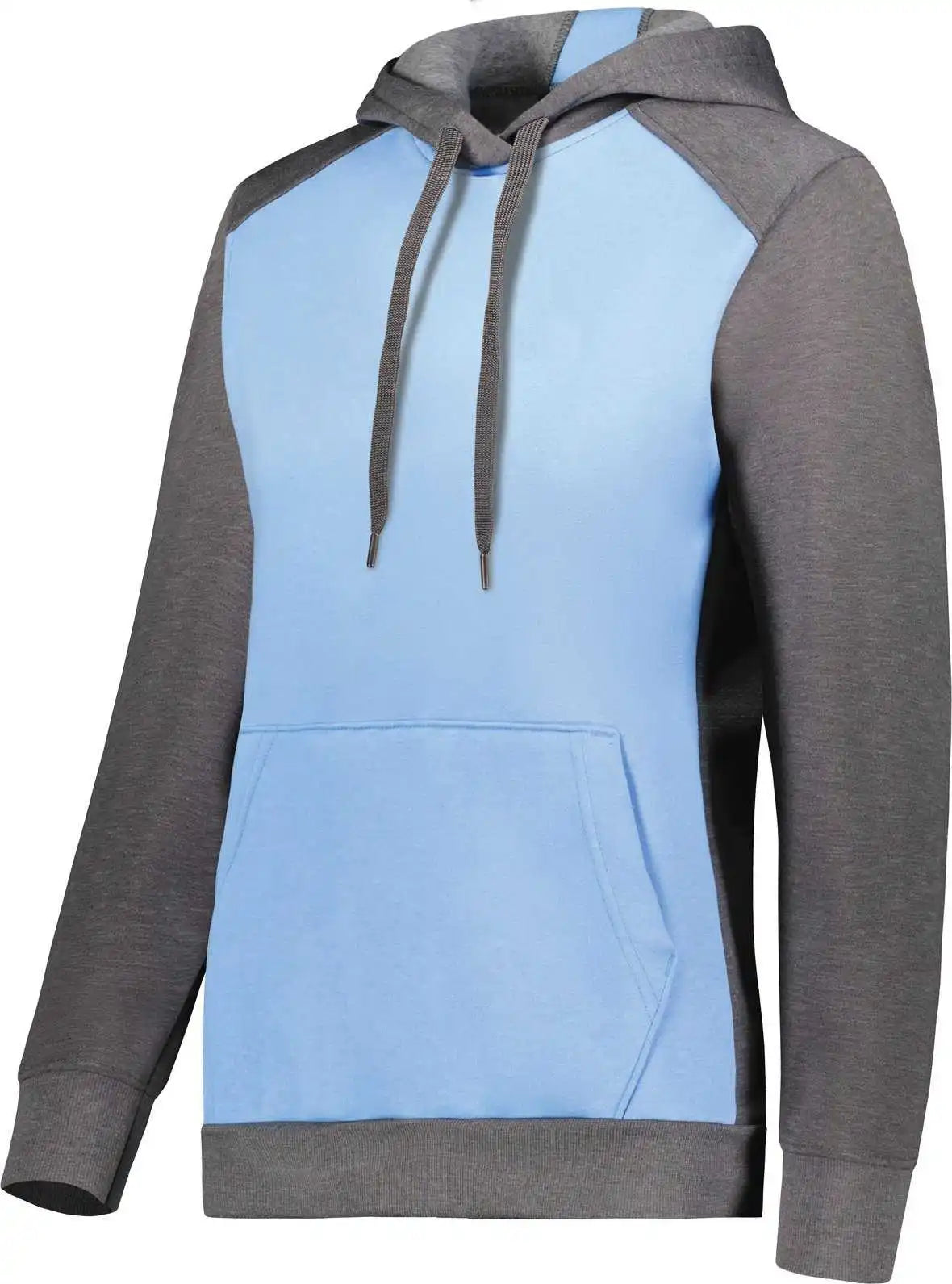 Augusta 6867 Ladies Three Season Fleece Pullover Hoodie Columbia Blue Carbon Heather