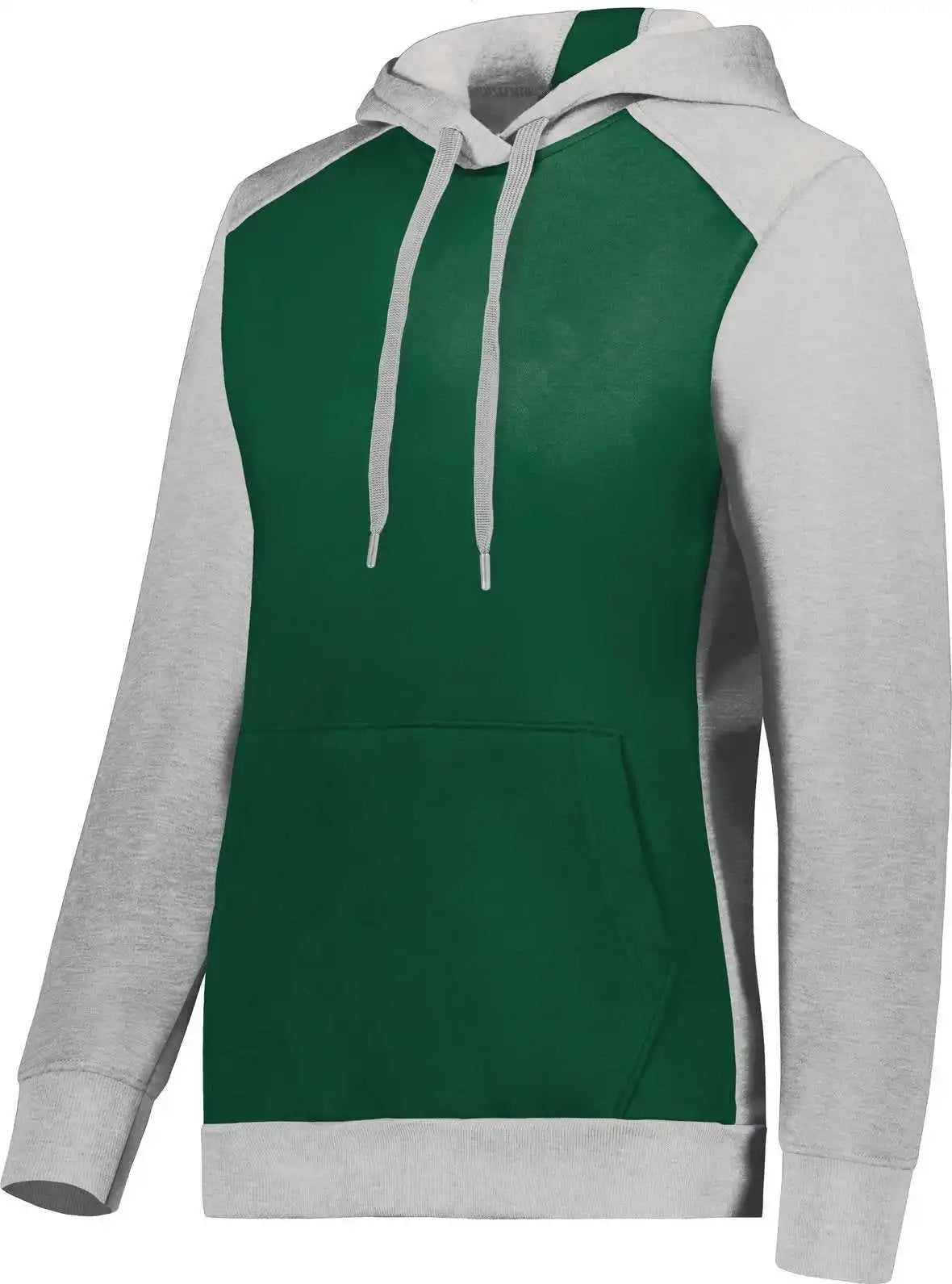 Augusta 6867 Ladies Three-season Fleece Pullover Hoodie - Dark Green Gray Heather