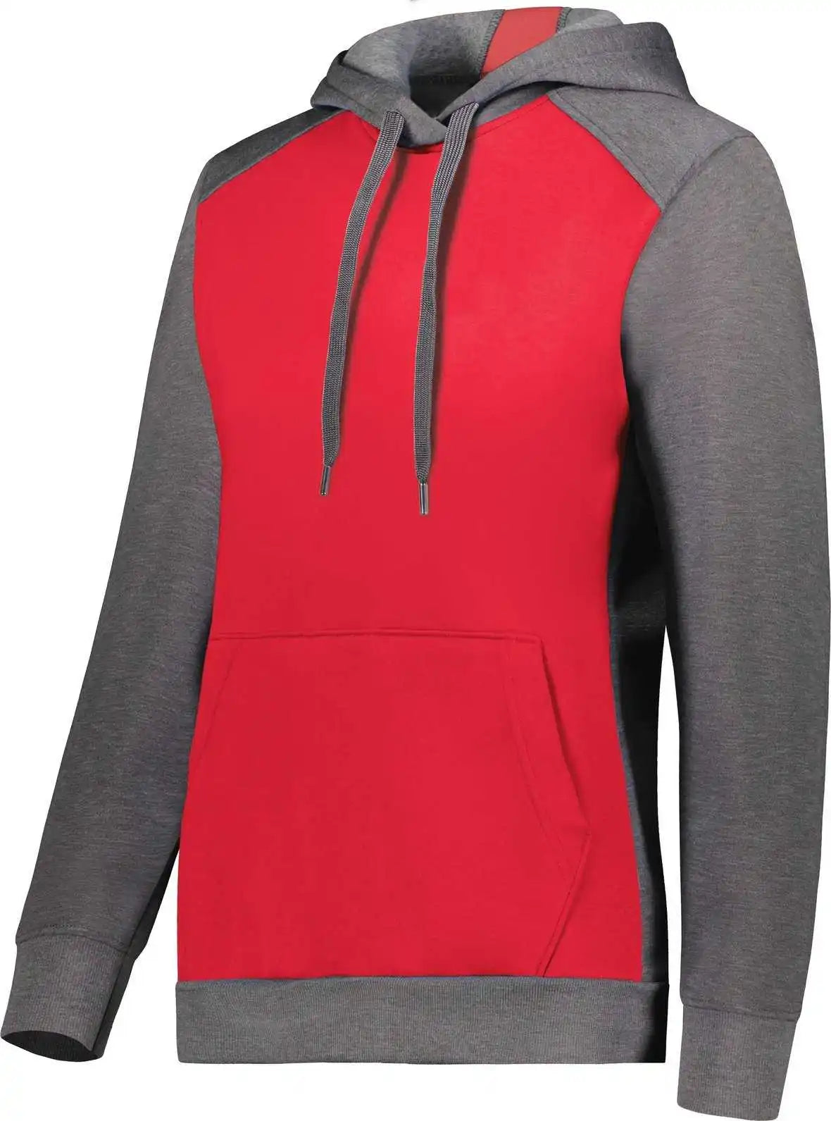 Augusta 6867 Ladies Three-season Fleece Pullover Hoodie - Scarlet Carbon Heather