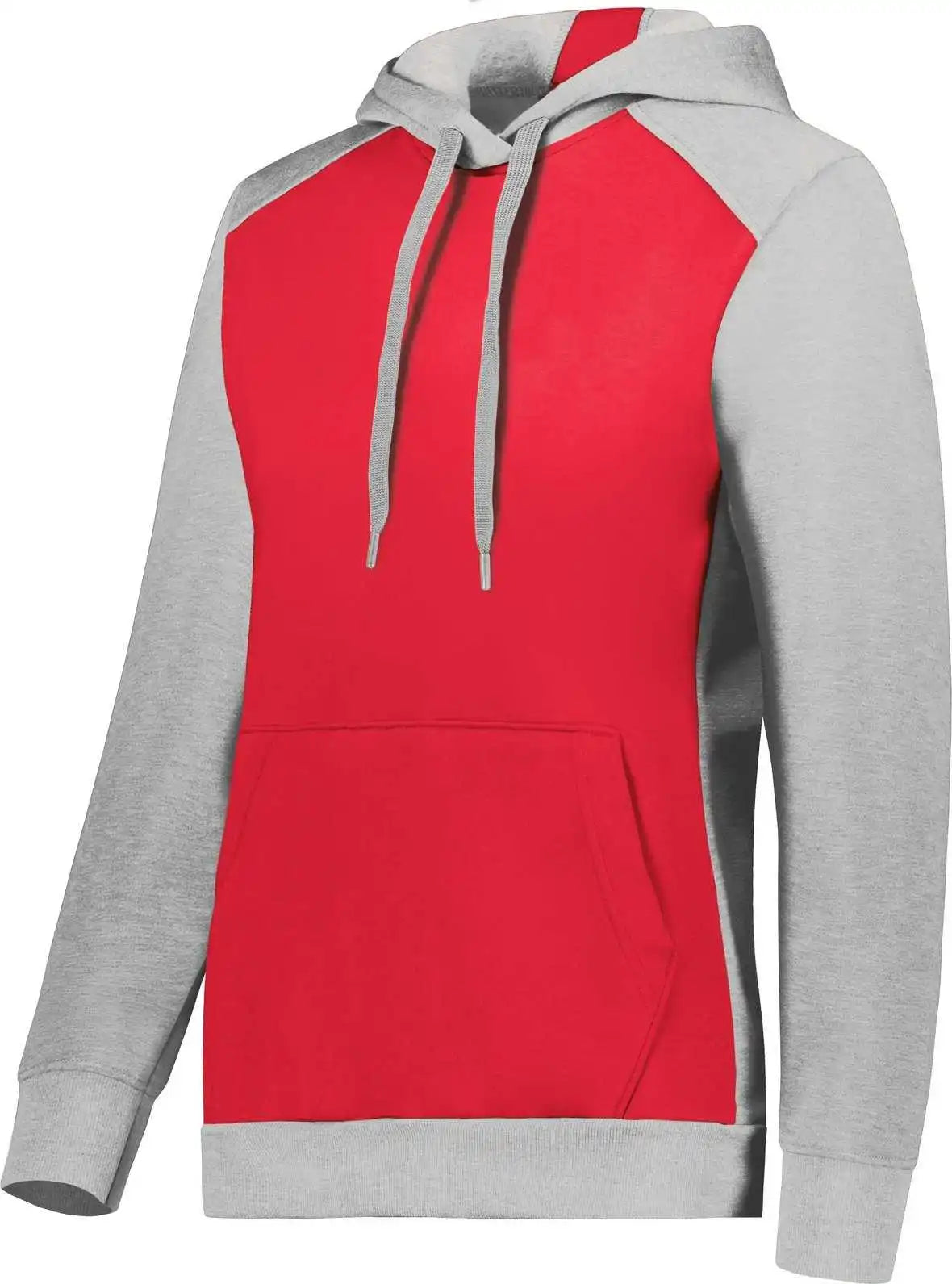 Augusta 6867 Ladies Three-season Fleece Pullover Hoodie - Scarlet Gray Heather