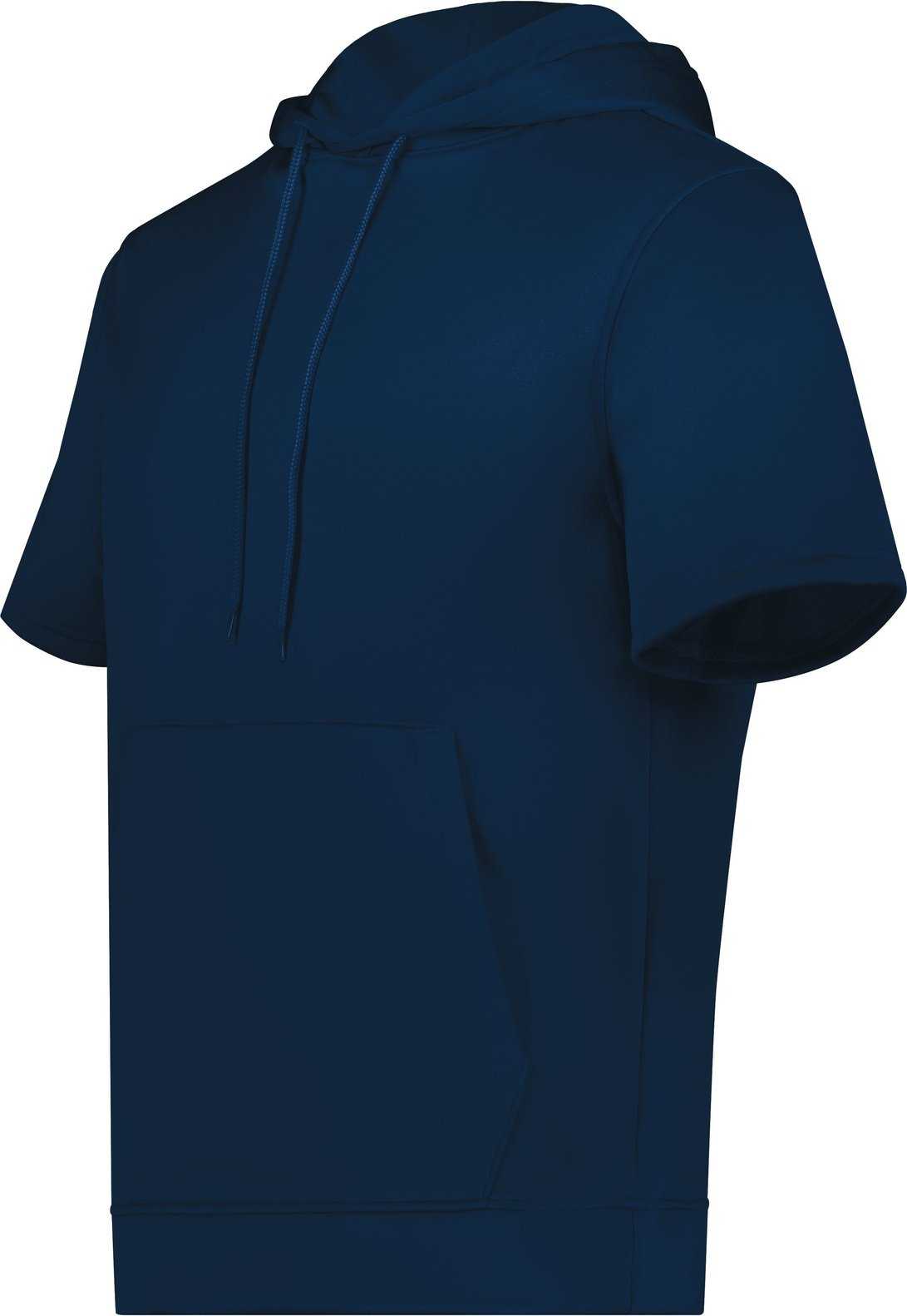 Augusta 6871 Wicking Fleece Short Sleeve Hoodie - Navy