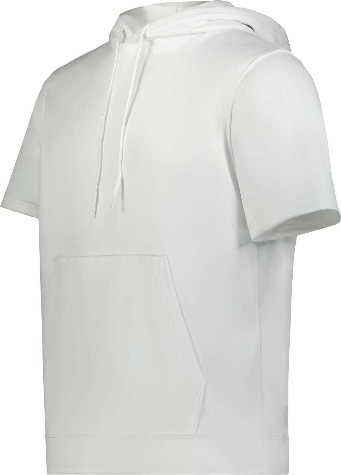 Augusta 6871 Wicking Fleece Short Sleeve Hoodie - White