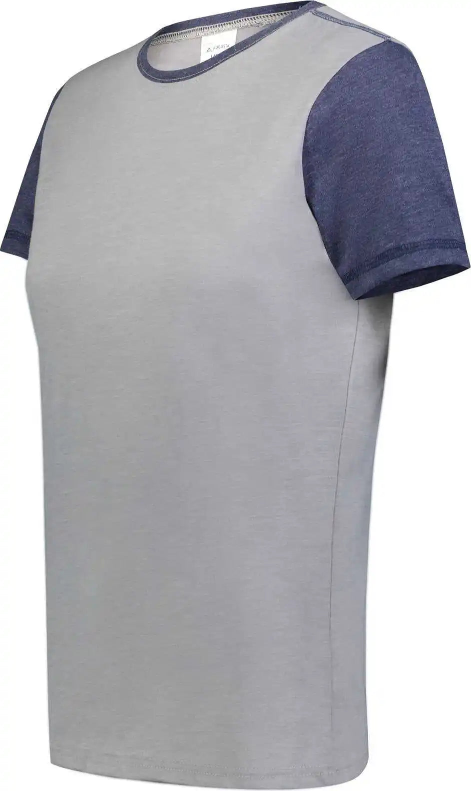 Augusta 6878 Ladies Gameday Vintage Ringer Tee Gray Heather Navy