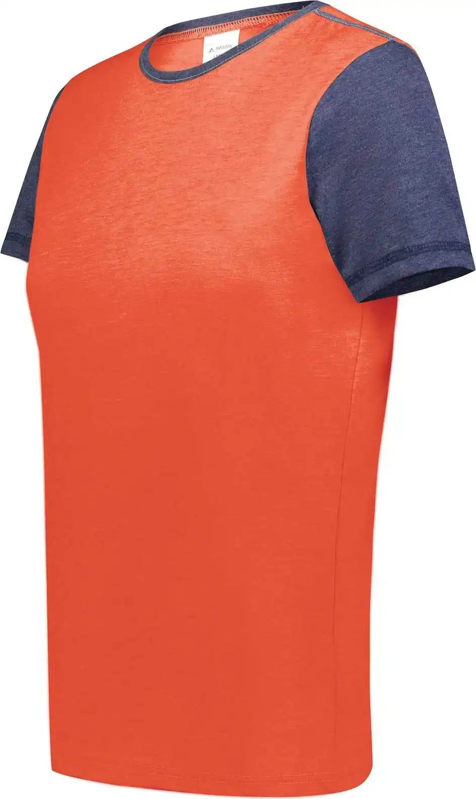 Augusta 6878 Ladies Gameday Vintage Ringer Tee - Orange Heather Navy