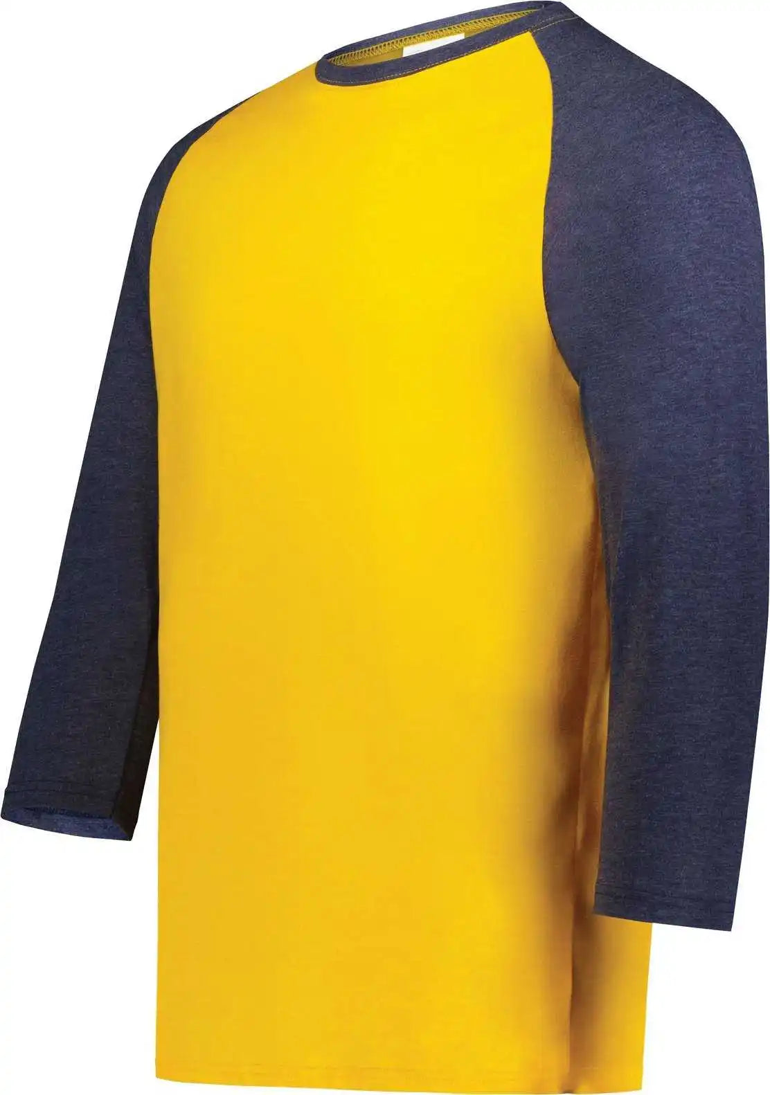 Augusta 6879 Gameday Vintage 3/4 Tee Gold Heather Navy