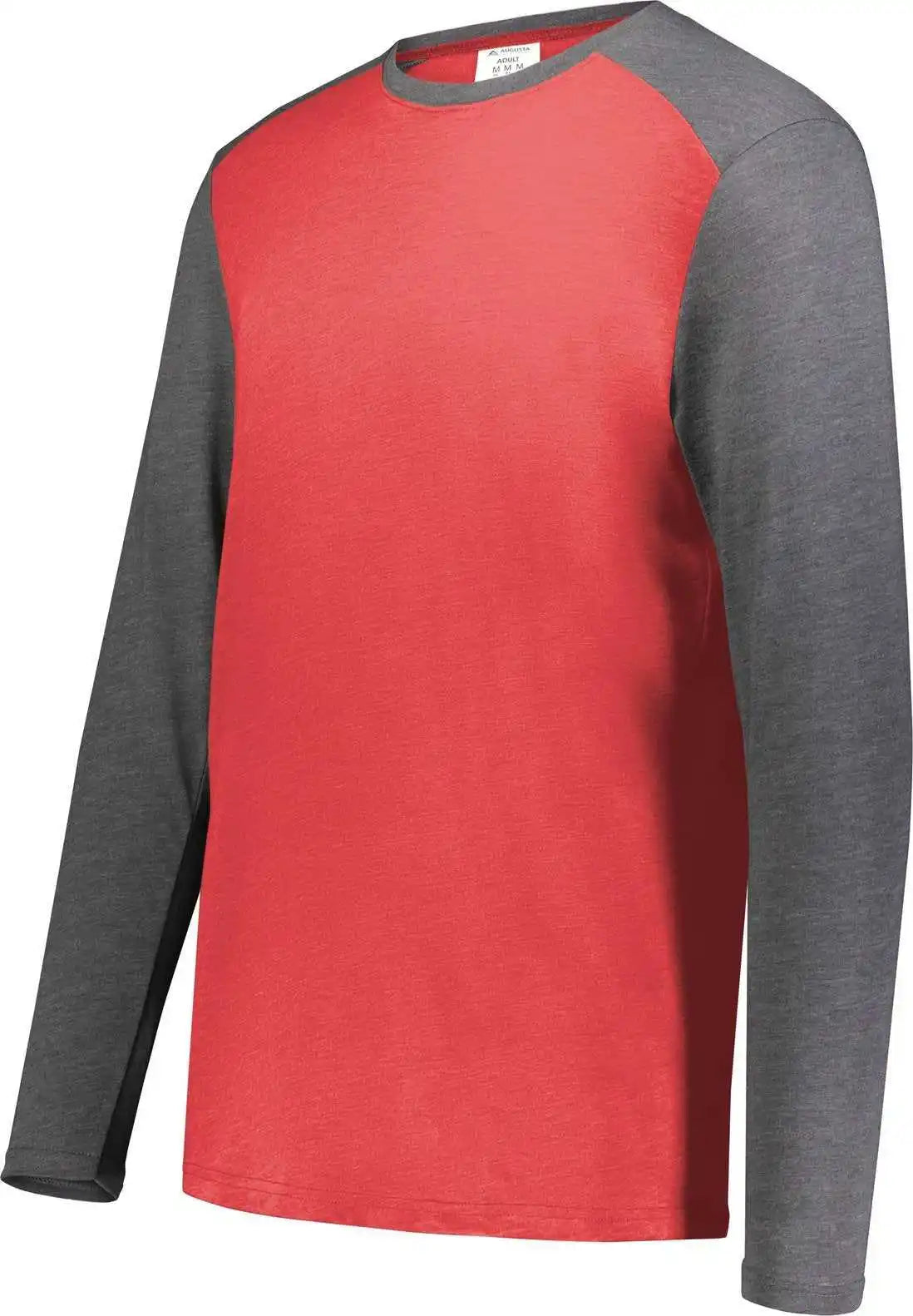 Augusta 6881 Gameday Vintage Long Sleeve Tee - Scarlet Heather Carbon