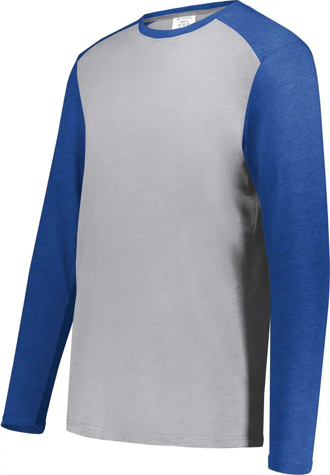 Augusta 6882 Youth Gameday Vintage Long Sleeve Tee - Gray Heather Royal
